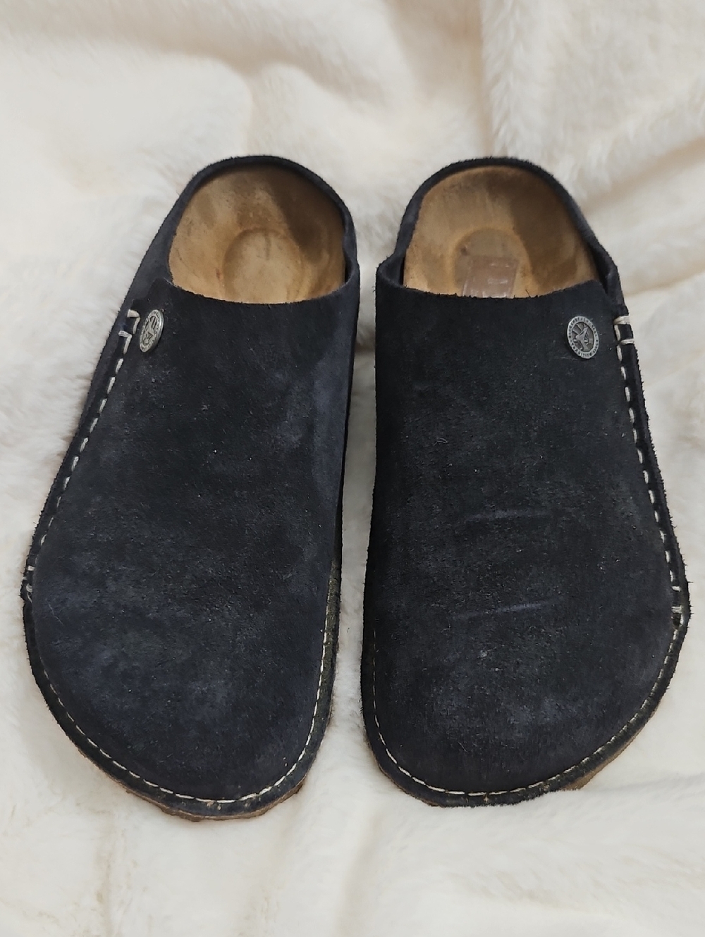 Birkenstock Boston Clogs – Size 38 (US Women's 7-7.5) – Navy Suede - Picture 2 of 9